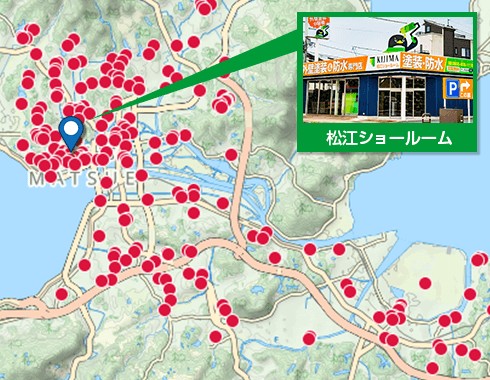 松江市 外壁塗装 施工実績マップ
