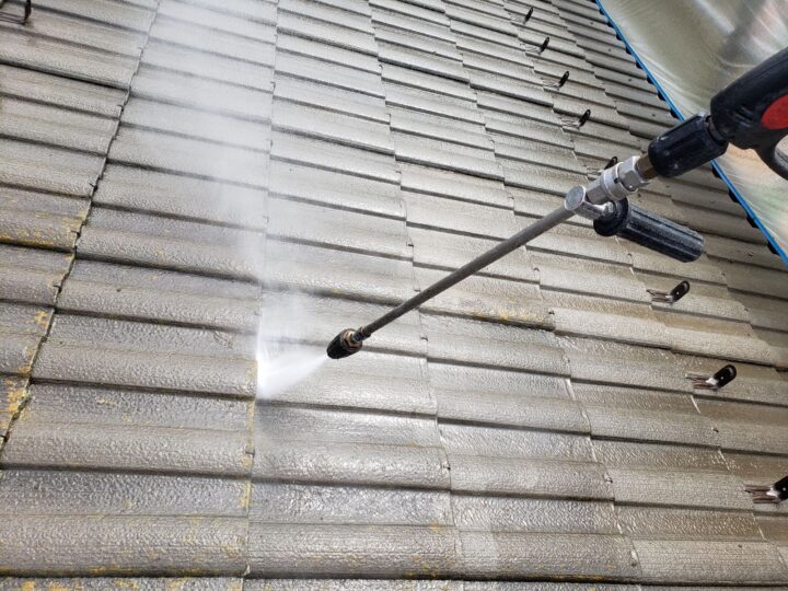屋根 セメント瓦 高圧洗浄